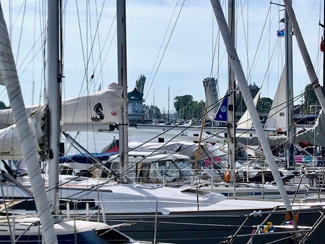 Ferienwohnung in Kappeln - Kajüte 71 - Segelboote im Hafen