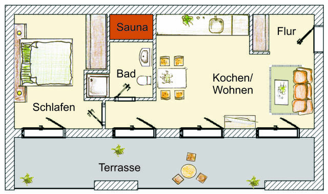 Ferienwohnung in Seebad Heringsdorf - (Brise) Stadtvilla Blumenhof App. 02 - Bild 9